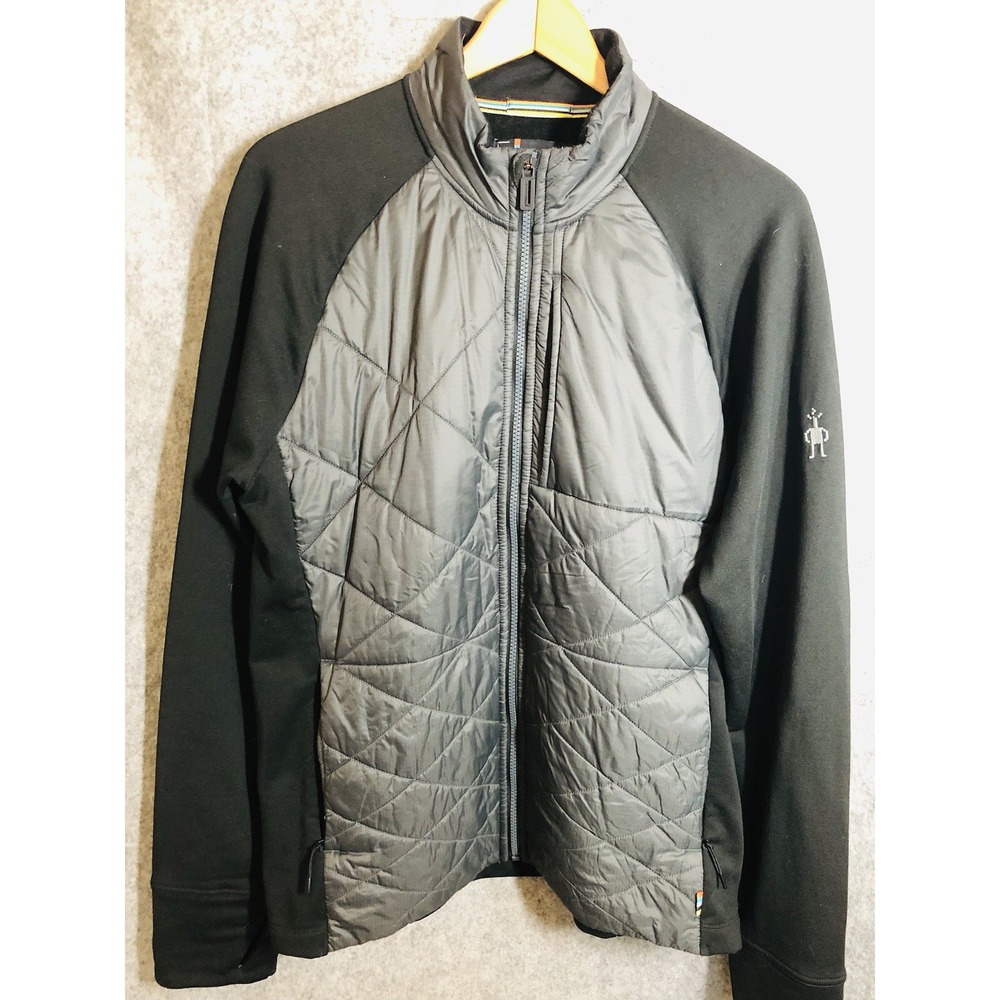 Smartwool Jacket Large Gray Puller Black Smartloft Packable Stowaway Outdoors